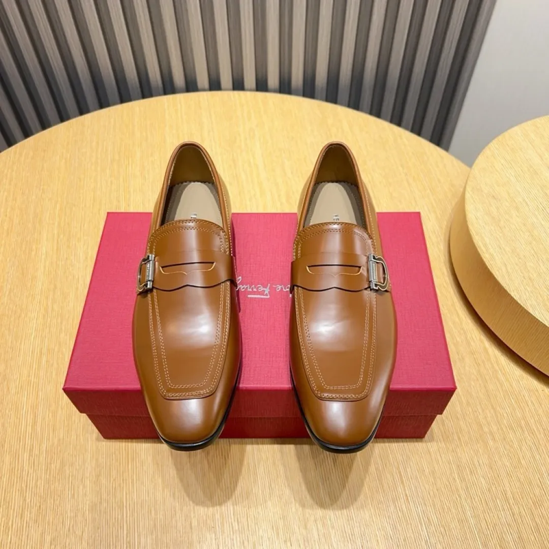 Men's Men's Shoes💰P640💰🔥《Ferragamo》👏Latest • High-end top brand luxury ~ purchasing agency, top quality ~. New fashionable business men's shoes🔜The uppers are made of original cashmere cowhide➕cowhide·lining, with fine workmanship. The original stylish and soft combination wear-resistant and non-slip outsole is light and comfortable on the feet. The real thing looks better in real life. Size: 38/44